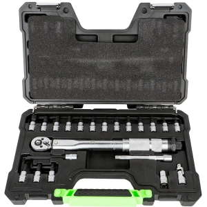 21-OS. 1 / 4" MOMENTVÕTI 5-25NM + 1 / 4" PADRUNOTSIKUD PH-TX-HEX JBM