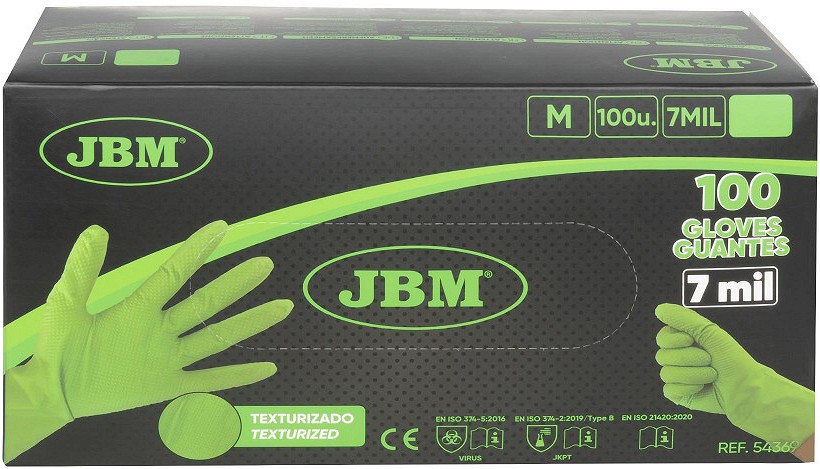 TÖÖKINDAD NITRIIL STRUKTUURNE "FORCE GREEN HD 7.0MIL". ROHELINE L 100TK JBM