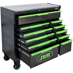 11-SAHTLIGA TÖÖLAUD / TÖÖRIISTAKÄRU. INOX TÖÖTASAPIND JBM