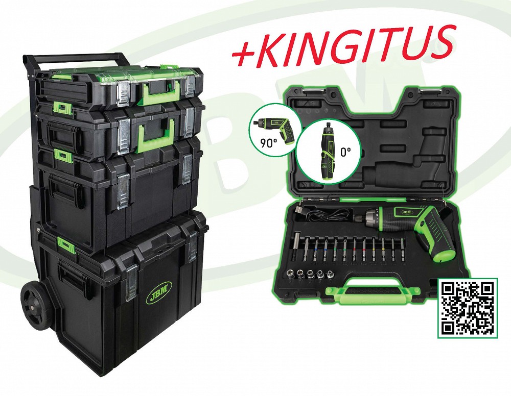 4-MOODULIGA TÖÖRIISTAKOHVER "ONE SYSTEM" RATASTEL + TASUTA AKUKRUVIKEERAJA JBM