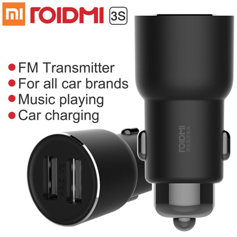 Xiaomi ROIDMI 3S FM-передатчик / Bluetooth MP3 / Зарядка 2x USB 2.4A Черный