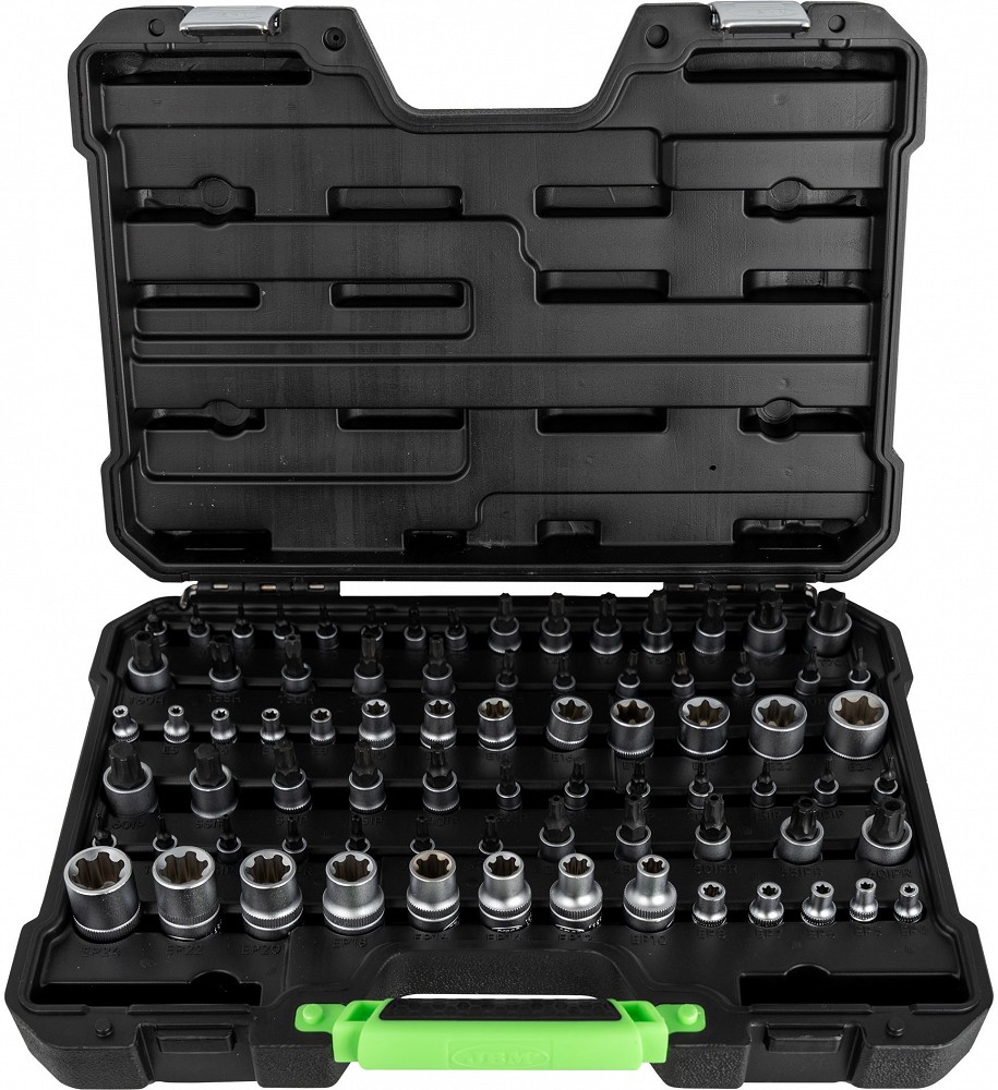 77-OS. 1 / 2"+3 / 8"+1 / 4" TORX PADRUNITE+OTSIKUTE KOMPLEKT S2 TERAS JBM