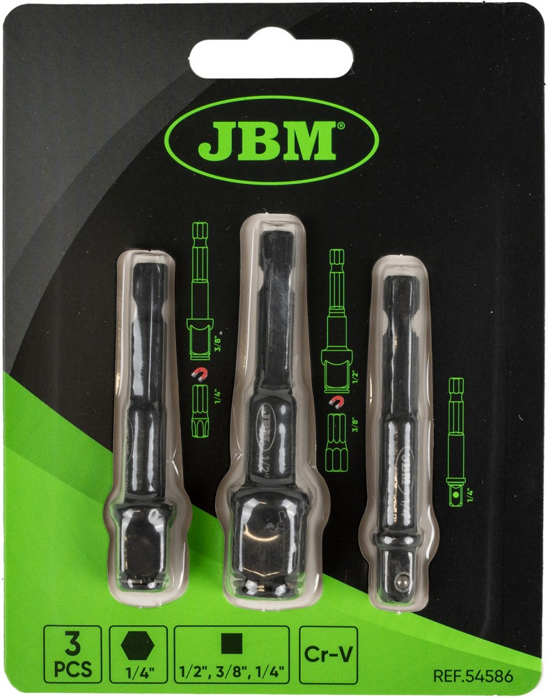 3-OS. TRELLI ADAPTERITE KOMPLEKT PADRUNITE 1 / 4"+3 / 8"+1 / 2" KEERAMISEKS JBM