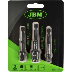 3-OS. TRELLI ADAPTERITE KOMPLEKT PADRUNITE 1 / 4"+3 / 8"+1 / 2" KEERAMISEKS JBM