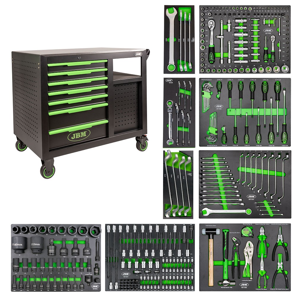 331-OS. TÖÖRIISTAKÄRU / TÖÖLAUD TÖÖRIISTADEGA. INOX LAUAGA JBM