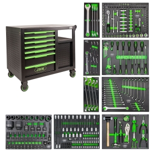 331-OS. TÖÖRIISTAKÄRU / TÖÖLAUD TÖÖRIISTADEGA. INOX LAUAGA JBM