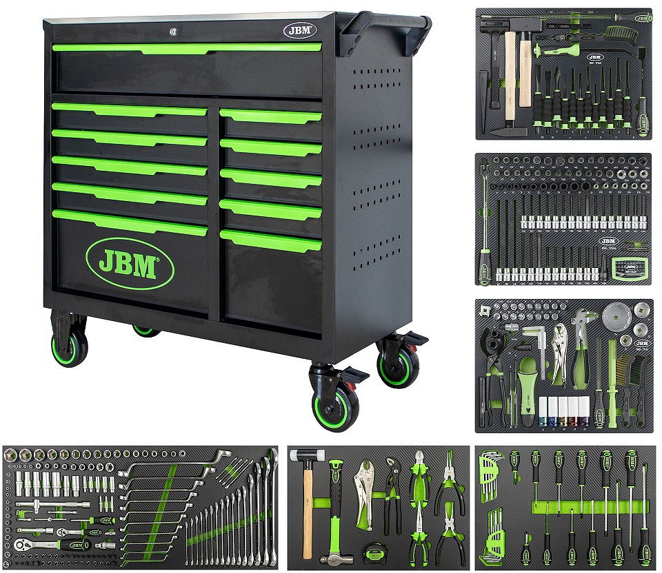 332-OS. TÖÖRIISTAKÄRU / TÖÖLAUD TÖÖRIISTADEGA. INOXLAUAGA JBM*