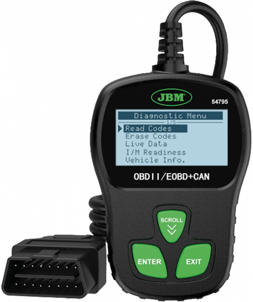 OBDII / EOBD TFT DIAGNOSTIKASEADE / TESTSEADE VEAKOODI LUGEJA JA VEA KUSTUTAJA JBM