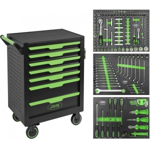 154-OS. TÖÖRIISTAKÄRU TÖÖRIISTADEGA "BASIC" MUST-ROHELINE JBM*