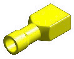 JUHTMEOTSIK LAPIK "EMA" KAETUD KOLLANE 6.3X0.8MM 100TK M+