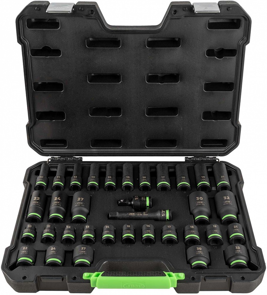 34-OS. 1 / 2" LÜHIKESTE JA PIKKADE LÖÖKPADRUNITE KOMPLEKT 10-32MM JBM