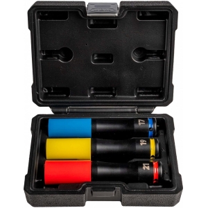 3-OS. PIKKADE PLASTKATTEGA 1 / 2" VELJEPAD. KOMPLEKT 17 / 19 / 21MM.150MM JBM