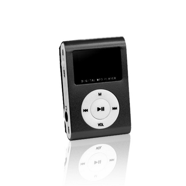 Setty MP3 Super Compact Music Player With LCD Display / FM Radio and MicroSD Card Slot + Headphones Black