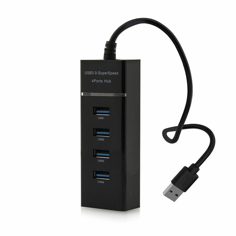 RoGer B2 Adapter 3.0 USB Hubs 1 x 4 Black