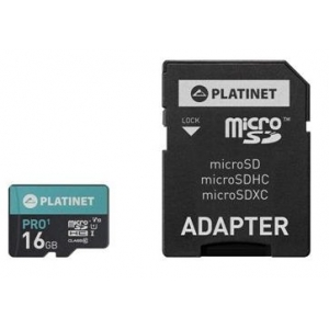Platinet PRO+ 16GB MicroSDHC Memory Card Class 10 + SD Adapter