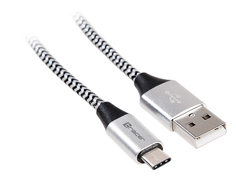 Tracer USB 2.0 Type C A Male 1m black silver 46265