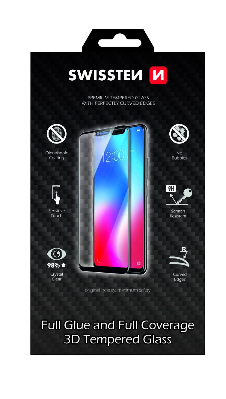 Swissten Ultra Durable Full Face Tempered Glass Premium 9H Screen Protector Samsung Galaxy A21s Black