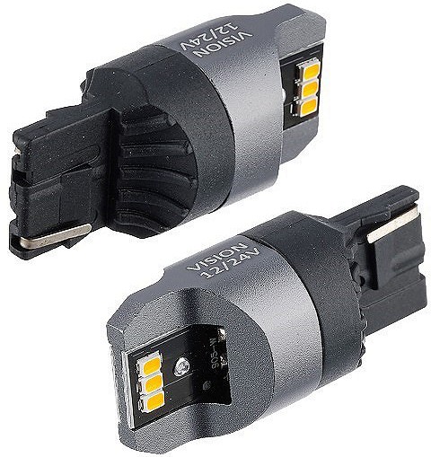 12 / 24V T20D LED PIRN WY21W NONPOLAR CANBUS ORANZ BLISTER 2TK VISION