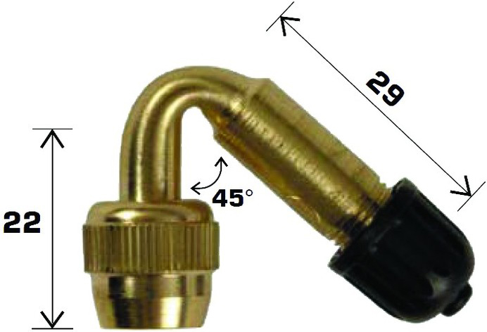 VENTIILIPIKENDUS. PAINUT. NURK45. P22 / 29MM. METALL. PLASTIKKORK