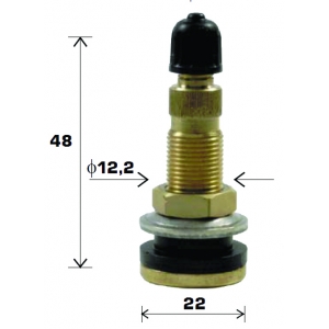 TL-MET.VENTIIL TRAKTOR. V5-01-1  /  TR618A. AVA 15.7MM. SIRG. L=48MM. (3040101)