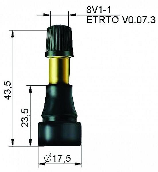 TL-VENTIIL V3-23-1  /  TR600HP. 100 TK. KAUBIKUTELE. 5.5BAR. L=32.2 / 43.8MM. AVA 11.3MM