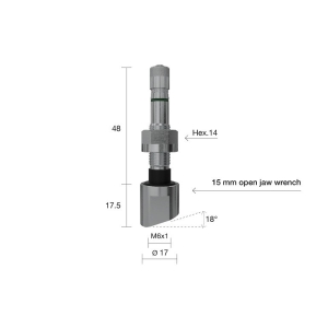 TPMS VENTIIL WONDER 1312 VEOAUTO VALUVELJELE 9.7MM. L=65MM. NURK 18