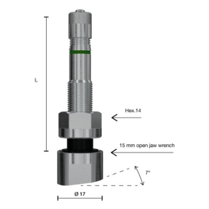 TPMS VENTIIL WONDER 1319  /  54MS VEOAUTO VALUVELJELE 9.7MM. L=48+MM  /  TALD 7-KRAADI