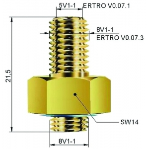 VENTIILI ADAPTER VC-6 - VC-2 (ÜLEMINEK JÄMEDALT STAND. VENTIILILE) SISSE KEERAT