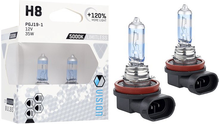 12V H8 PIRN 35W PGJ19-1 U E4 LIMITLESS WHITE +120% 2TK VISION