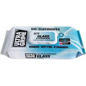 ULTRAGRIME PRO GLASS & STAINLESS KLAASI- JA ROOSTEVABA PUHSTUSLAPID 50TK / PAKK