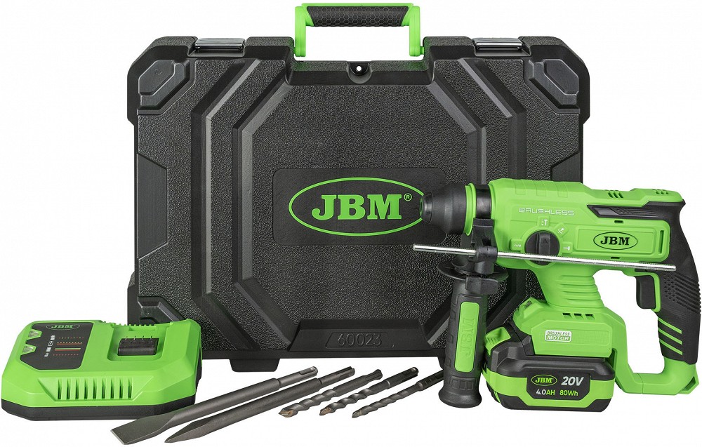 20V AKUPUURVASAR / AKUPIIKVASAR KOMPLEKT SDS-PLUS 2.2J. 4750RPM. HARJAVABA. +AKU +LAADIJA JBM