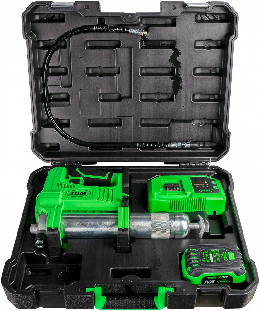 AKUMÄÄRDEPRITS 20V KOMPLEKT 620BAR. 200G / MIN. 760MM VOOLIK. HARJAVABA. +4.0AH AKU+LAADIJA JBM