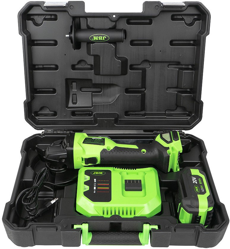 20V AKUNURKLIHVIJA / KETASLÕIKUR KOMPLEKT 125MM. HARJAVABA. +4.0AH+ LAADIJA + KOHVER JBM