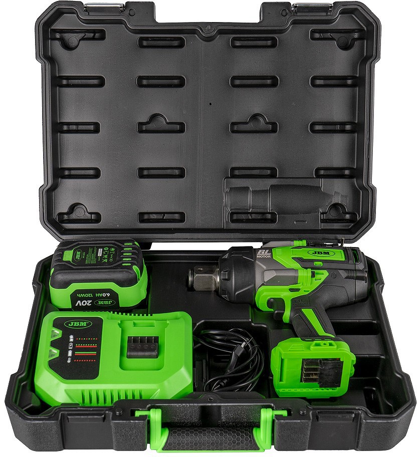 20V AKULÖÖKMUTRIKEERAJA "HEAVY" 2300NM. 1". HARJAVABA. +6.0AH AKU. +LAADIJA JBM