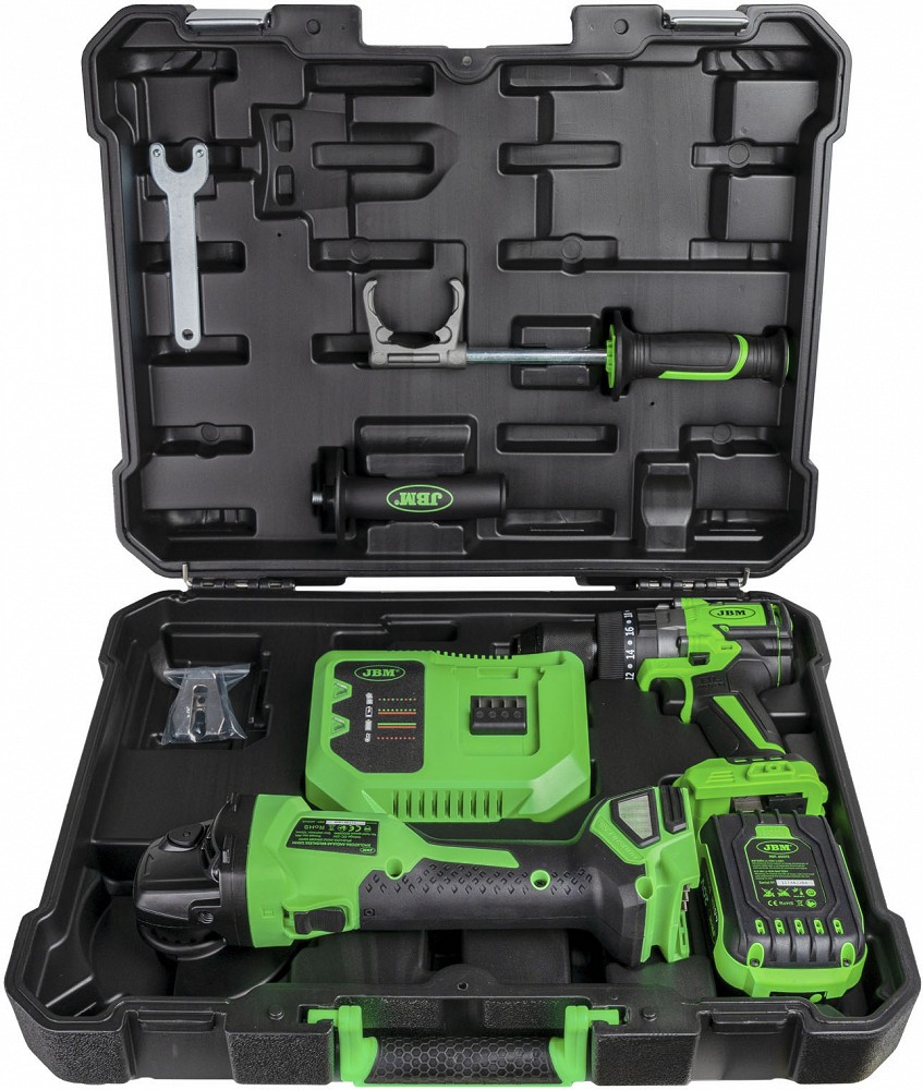 20V AKULÖÖKTRELL / KRUVIKEERAJA + 125MM AKU NURKLIHVIJA KOMPLEKT. HARJAVABAD.+4.0AH AKU+LAADIJA JBM*