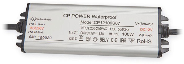 LED TOITEPLOKK 230V 12.5A 12V 150W IP67 PRO KOBI