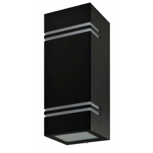 230V VÄLISVALGUSTI SEINALE QUAZAR 7 MUST GU10 MAX 2X11W 250X85X87MM IP44 KOBI