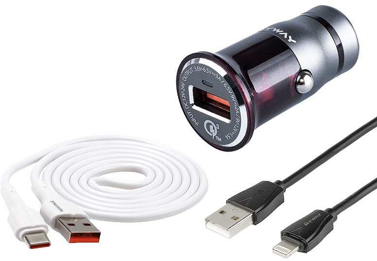 SIGARETISÜÜTAJA PESASSE KIIRLAADIJA USB 12V / 24V + USB KAABEL WAYME