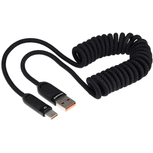 LAADIMISJUHE PÕIMITUD SPIRAAL USB - USB-C MAX 100W. 50-180CM WAYME