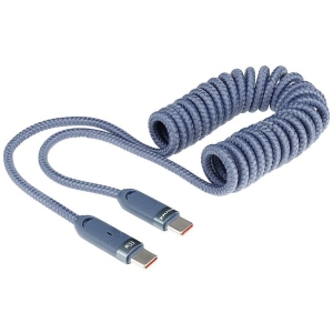 LAADIMISJUHE PÕIMITUD SPIRAAL USB-C-USB-C. MAX 100W. 50-180CM WAYME