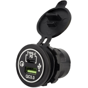 USB / USB-C LAADIJA 12 / 24V 30W SÜVISTATAV+KAABEL 60CM CARMOTION
