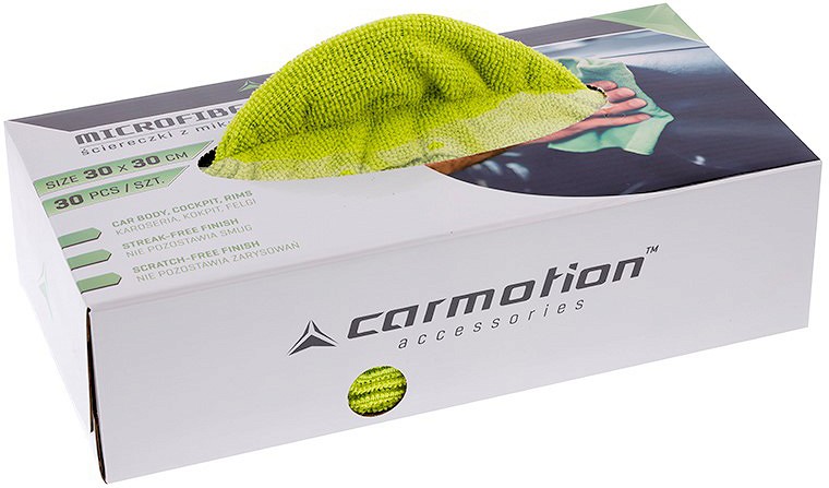 MIKROFIIBER PUHASTUSLAPID KARBIS 30X30CM 30TK CARMOTION