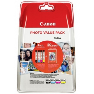 Canon чернила + фотобумага Photo Value Pack CLI-571XL, черный/цветной