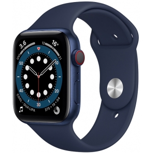 Apple Watch 6 GPS + Cellular 44mm Sport Band, blue/deep navy (M09A3EL/A)