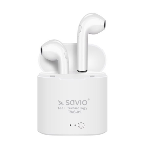 SAVIO TWS-01 Airpods Bluetooth 4.2 Стерео Гарнитура с Микрофоном (MMEF2ZM/A) Aналоговый Белый