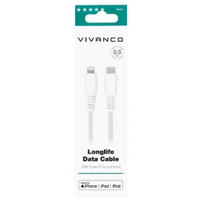 Vivanco kaabel USB-C - Lightning 0,5m, valge (62227)