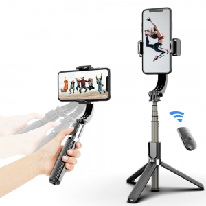 Mocco 4 in 1 Universal Selfie Stick with 1x Axis Stabilizer (Gimbal) / Tripod Stand / Bluetooth Remote Control / Black