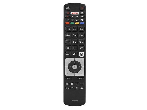 HQ LXP5119 TV remote control LCD FUNAI,FINLUX,VESTEL, TELEFUNKEN RC5119 NETFLIX,YOUTUBE, funkcja SPORT Black