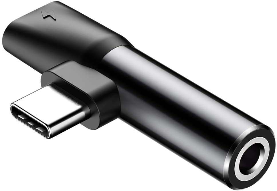 Baseus L41 adapter audio Type-C do mini Jack 3.5mm + Type-C Black (EU Blister)