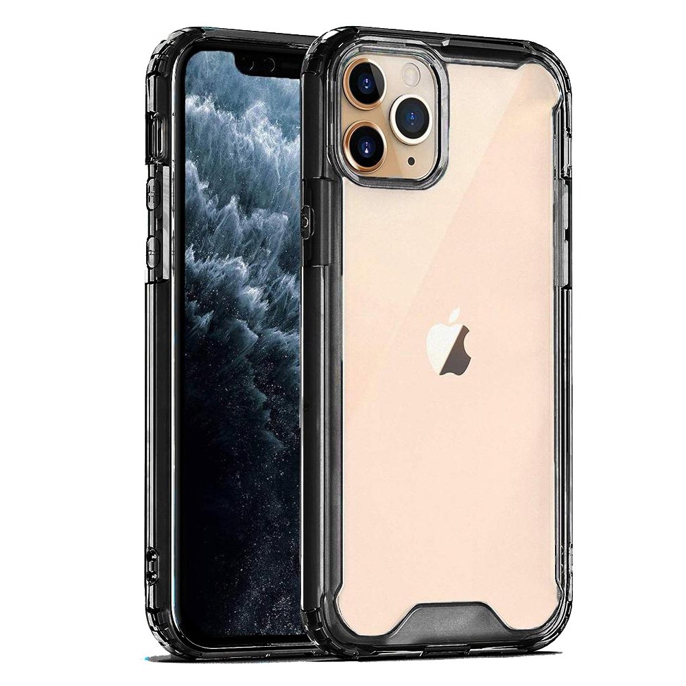 Mocco Acrylic Air Case Силиконовый чехол для Apple iPhone 12 / iPhone 12 Pro Прозрачный-черный